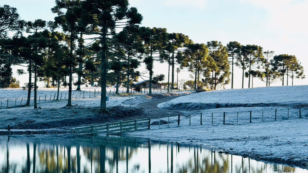 Serra Catarinense registra madrugada congelante com Urupema marcando -5°C