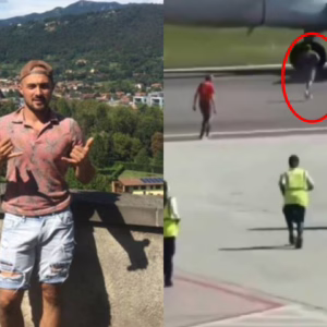 Homem invade pista e é sugado por turbina de avião; vídeo mostra momento antes do acidente - Imagem: reprodução/ massa
