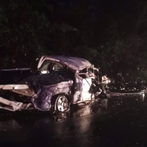 Imagens fortes! Morre terceira vítima de grave acidente na BR-282 em SC | Foto: CBMSC/Reprodução