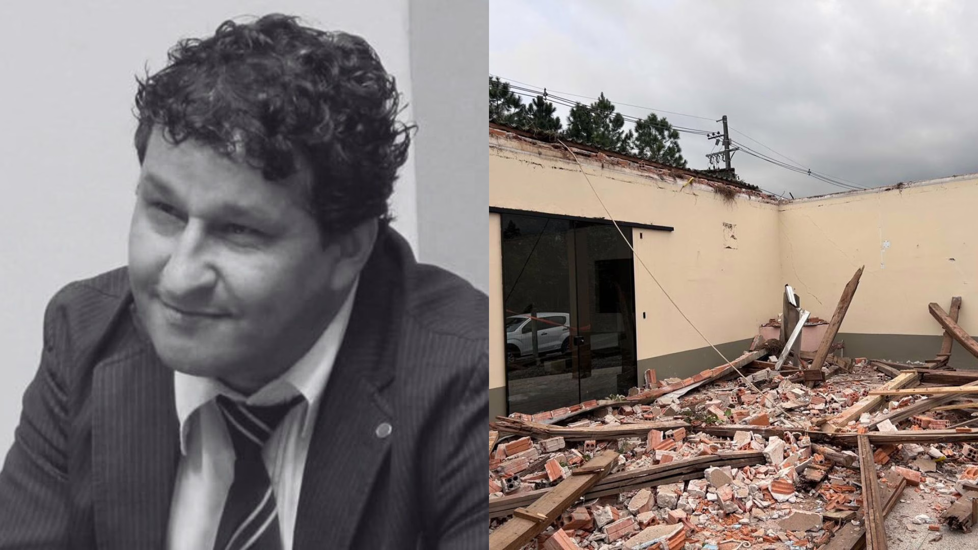 Teto de igreja desaba e mata homem em SC; ‘pessoa solidária’ | Foto: Redes sociais/CBMSC/Reprodução