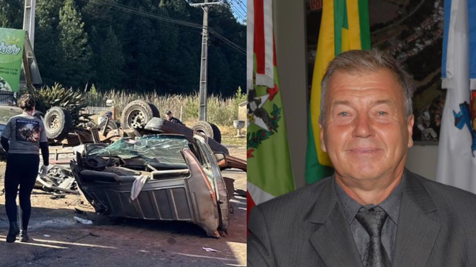Vice-prefeito de SC é resgatado das ferragens após colisão na SC-135 e passará por cirurgia -Imagm: cbmsc