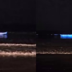 Luz 'misteriosa' nas ondas intrigam moradores do Litoral de SC; assista