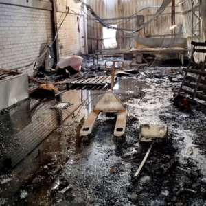 Imagens mostram como ficou indústria de SC após incêndio que matou homem | Foto: CBMSC/Reprodução