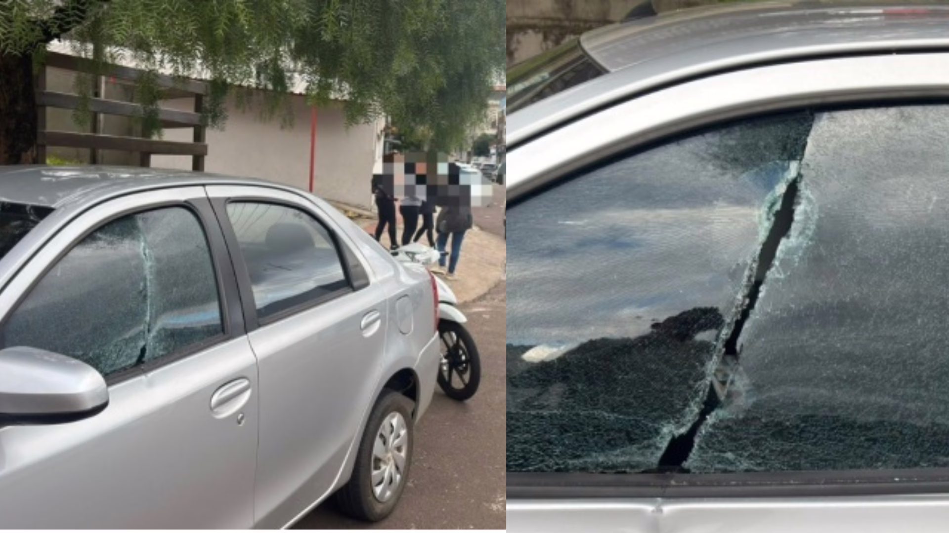 Homem com facão ataca carros perto de escola em SC e foge após causar pânico |  Marcos de Lima / wh3 Comunicações