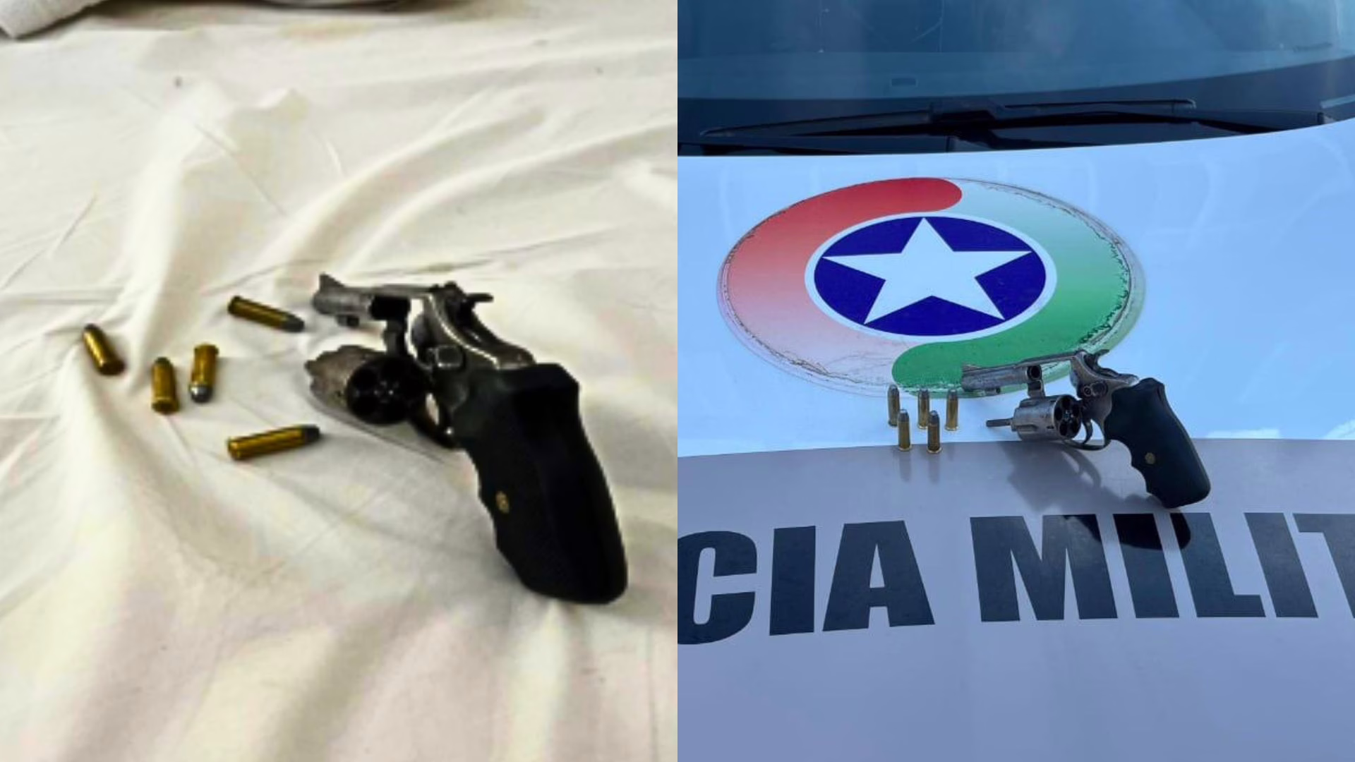 Homem ameaça mulher com arma dentro de motel e acaba preso em SC. – Foto: PMSC/Reprodução