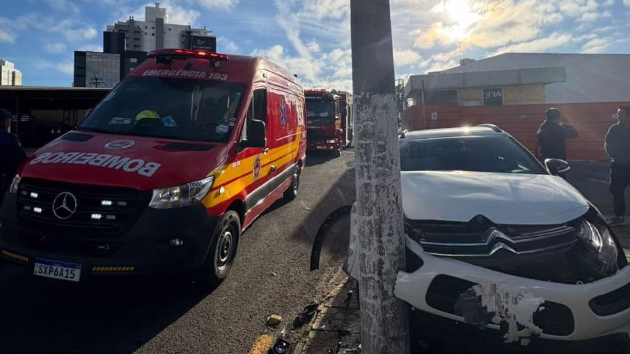 Acidente de trânsito em Lages deixa mulher ferida | Foto: 5º BBM