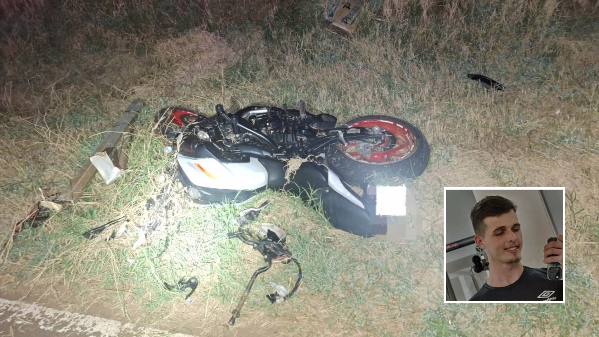 Jovem de 20 anos morre em colisão entre moto e caminhão na SC-470 – Imagem: reprodução/ PMRv