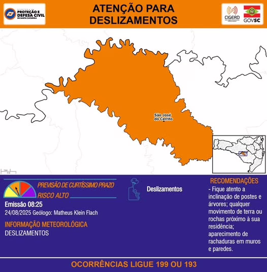 Defesa Civil emite alertas para cidades na Serra devido a chuvas intensas