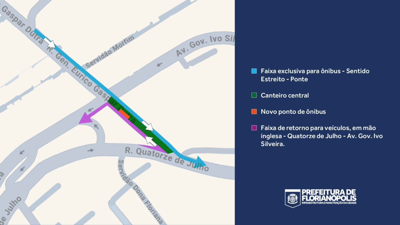 Faixa exclusiva para ônibus começa a operar no Estreito nesta segunda