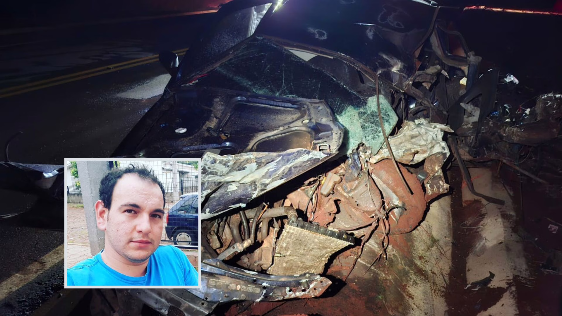 Identificado motorista que morreu ao bater de frente com caminhão na SC-480 | Foto: PMRv/Redes Sociais/Reprodução