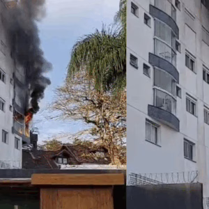 URGENTE: Incêndio é registrado em prédio de Florianópolis | Imagem: Corpo de Bombeiros de SC