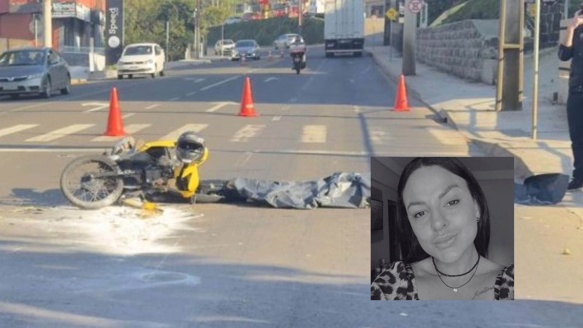 Identificada mulher que morreu em acidente entre moto e caminhonete em SC | Imagem: CBMSC/Redes Sociais Identificada mulher que morreu em acidente entre moto e caminhonete em SC | Imagem: CBMSC/Redes Sociais