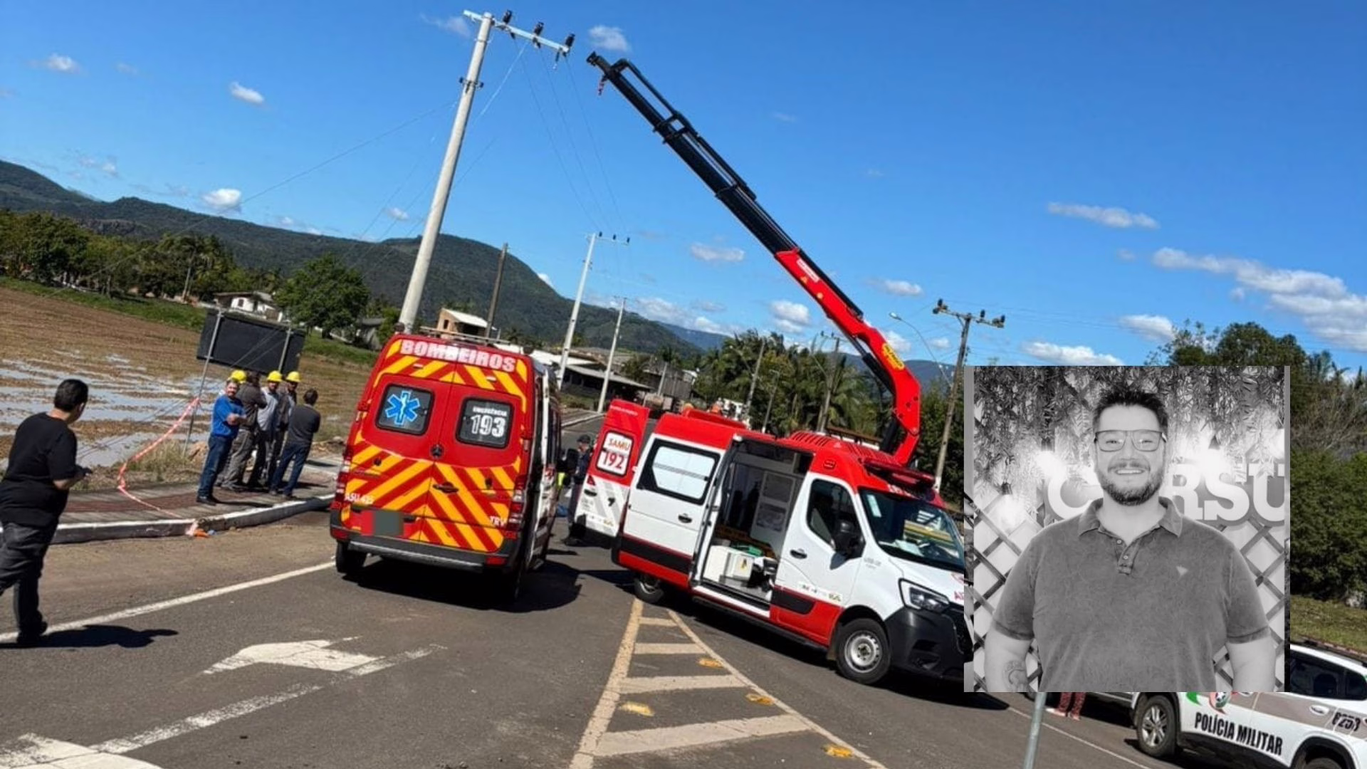 Trabalhador de SC morre ao ‘despencar’ de poste; ‘profissional e companheiro’ | Foto: CBMSC/Redes sociais/Reprodução