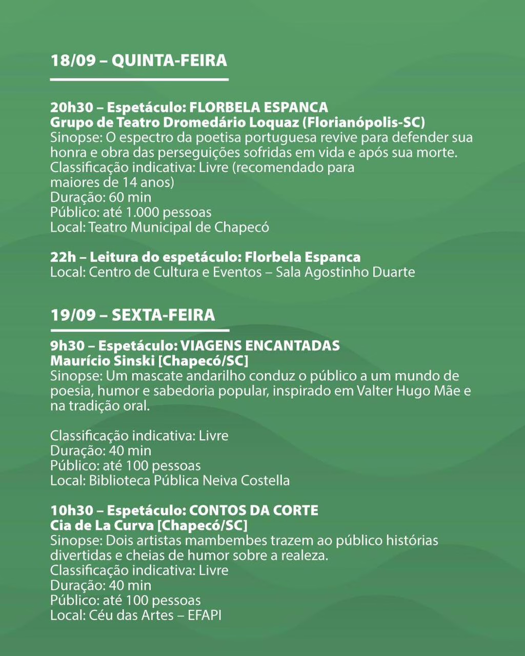 Chapecó respira arte com Festival de Teatro 2025