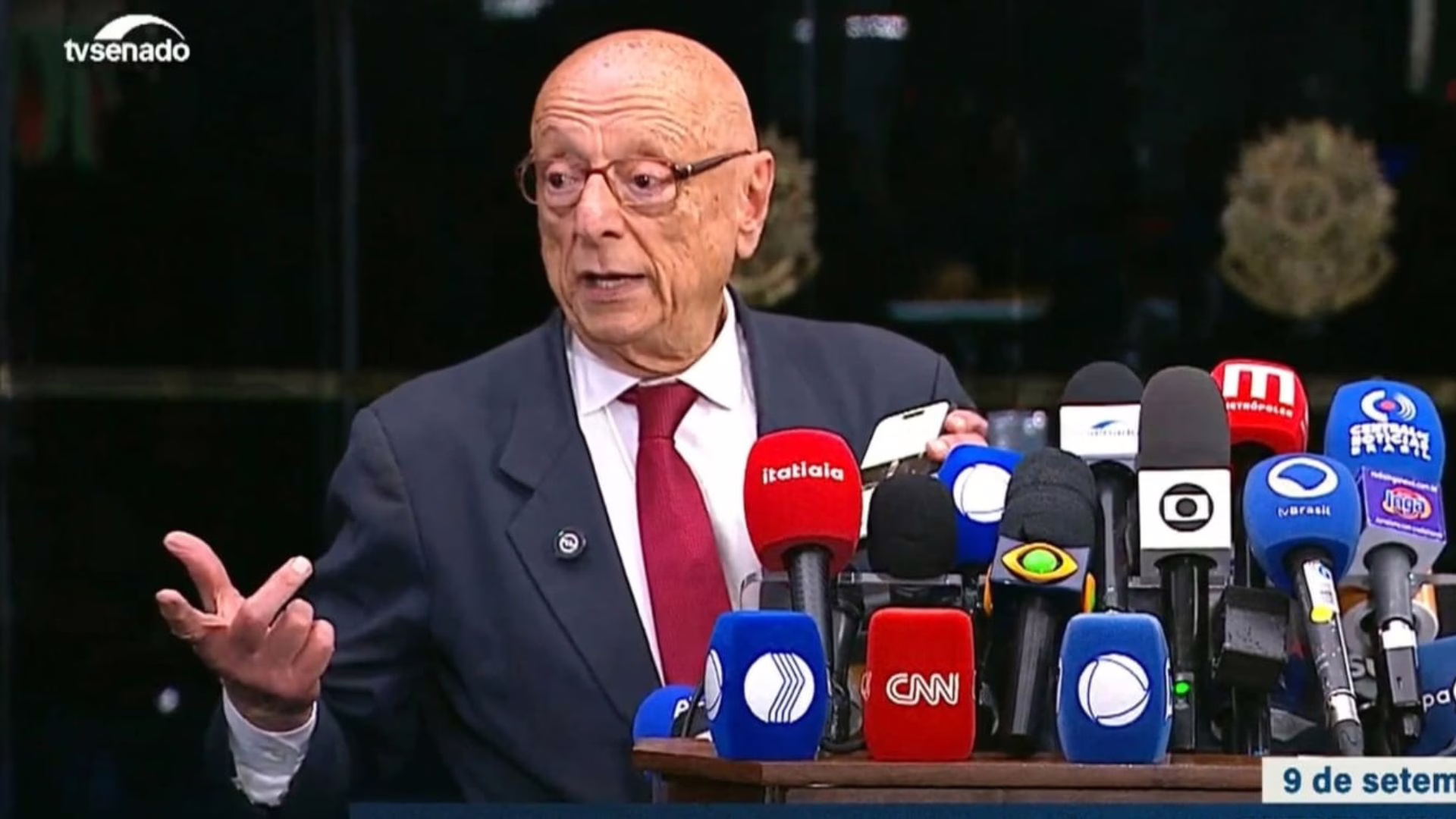 ‘Faltou com a verdade’, diz Amin após ser citado por Alexandre de Moraes no julgamento de Bolsonaro | Foto: TV Senado/Reprodução ‘Faltou com a verdade’, diz Amin após ser citado por Alexandre de Moraes no julgamento de Bolsonaro | Foto: TV Senado/Reprodução