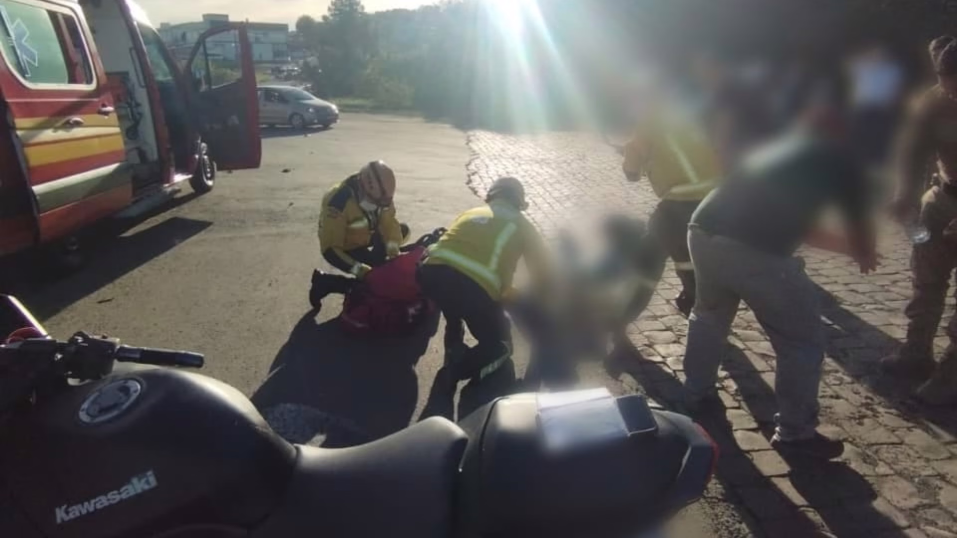Motociclista morre após colisão com caminhão na SC-350 em SC | Imagem: Corpo de Bombeiros de SC
