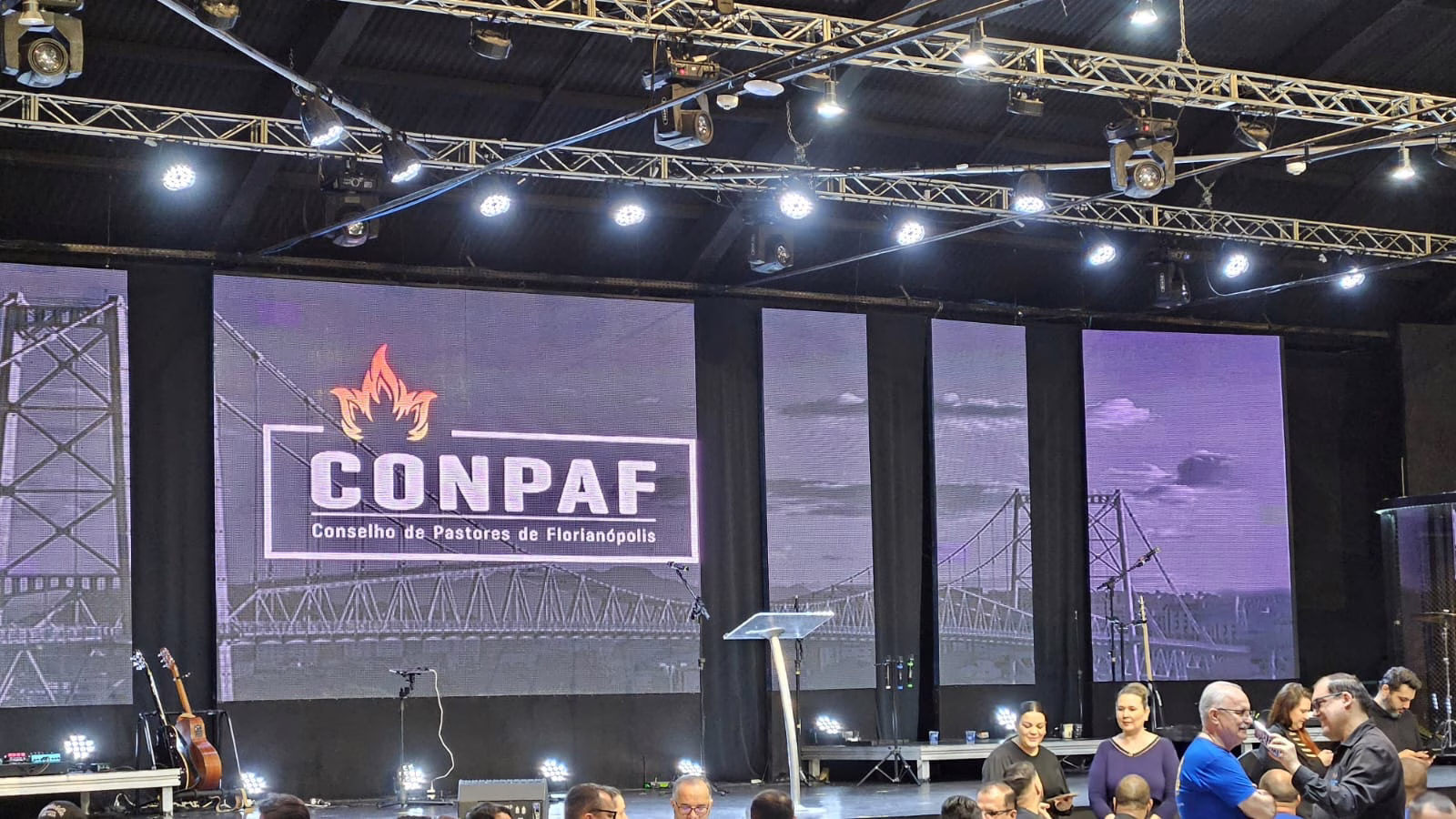 Pastores e autoridades se reúnem para lançamento oficial da Marcha para Jesus 2025 em Florianópolis | Foto: SCC10 