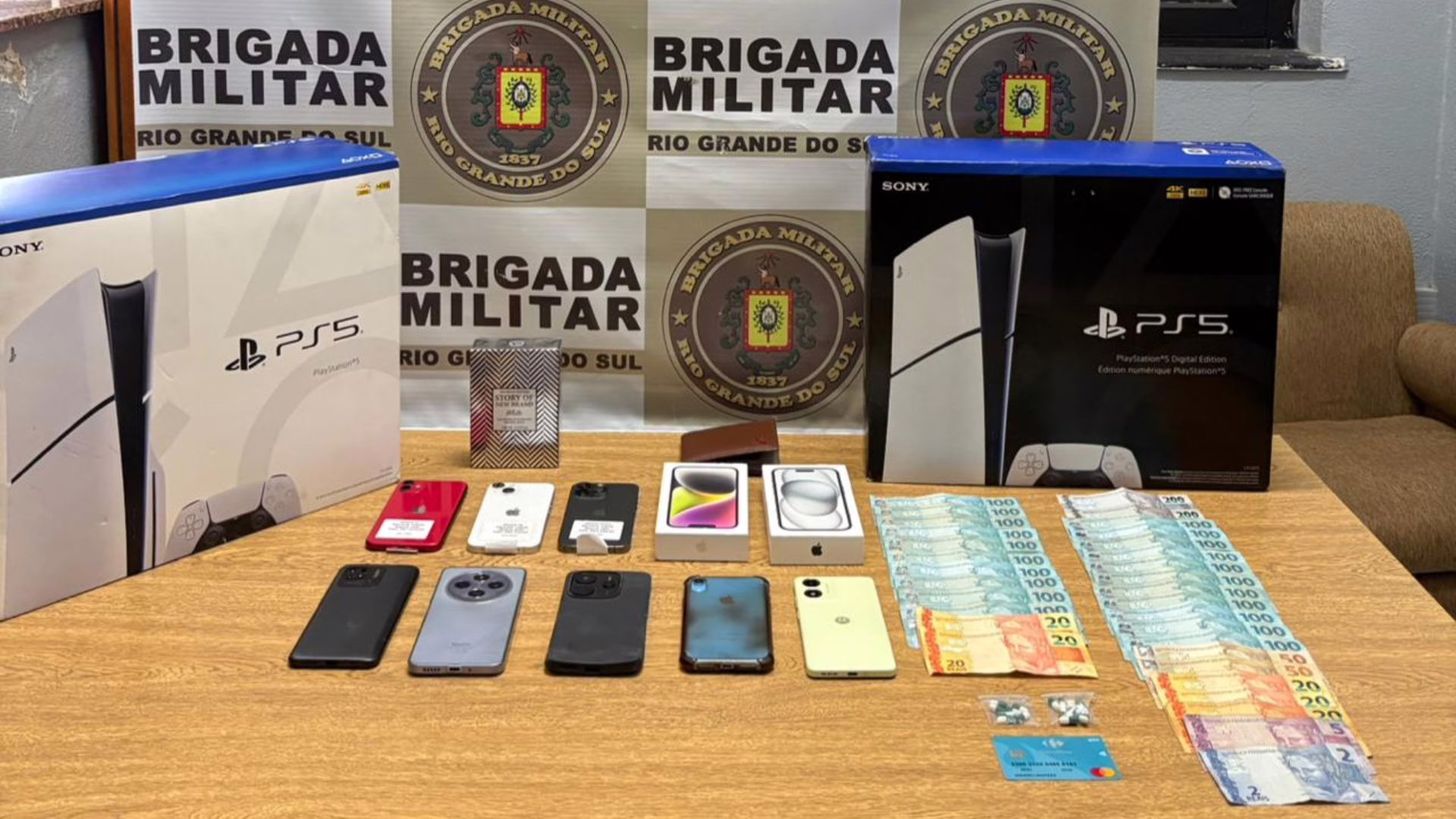 Itens furtados foram recuperados em São Leopoldo/RS | Imagem: Polícia Civil/Reprodução
