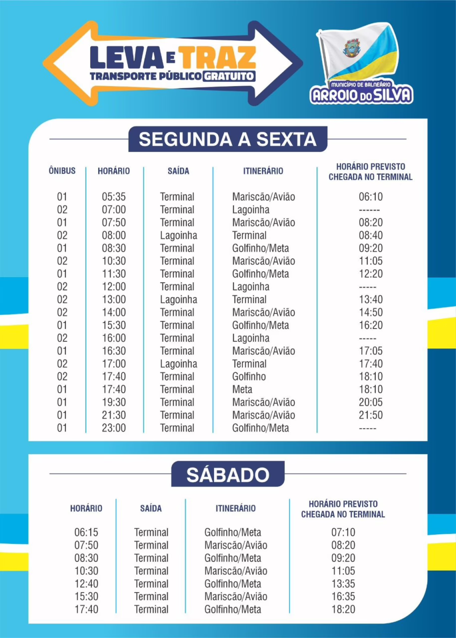 Transporte público gratuito de Balneário Arroio do Silva inicia nesta segunda 