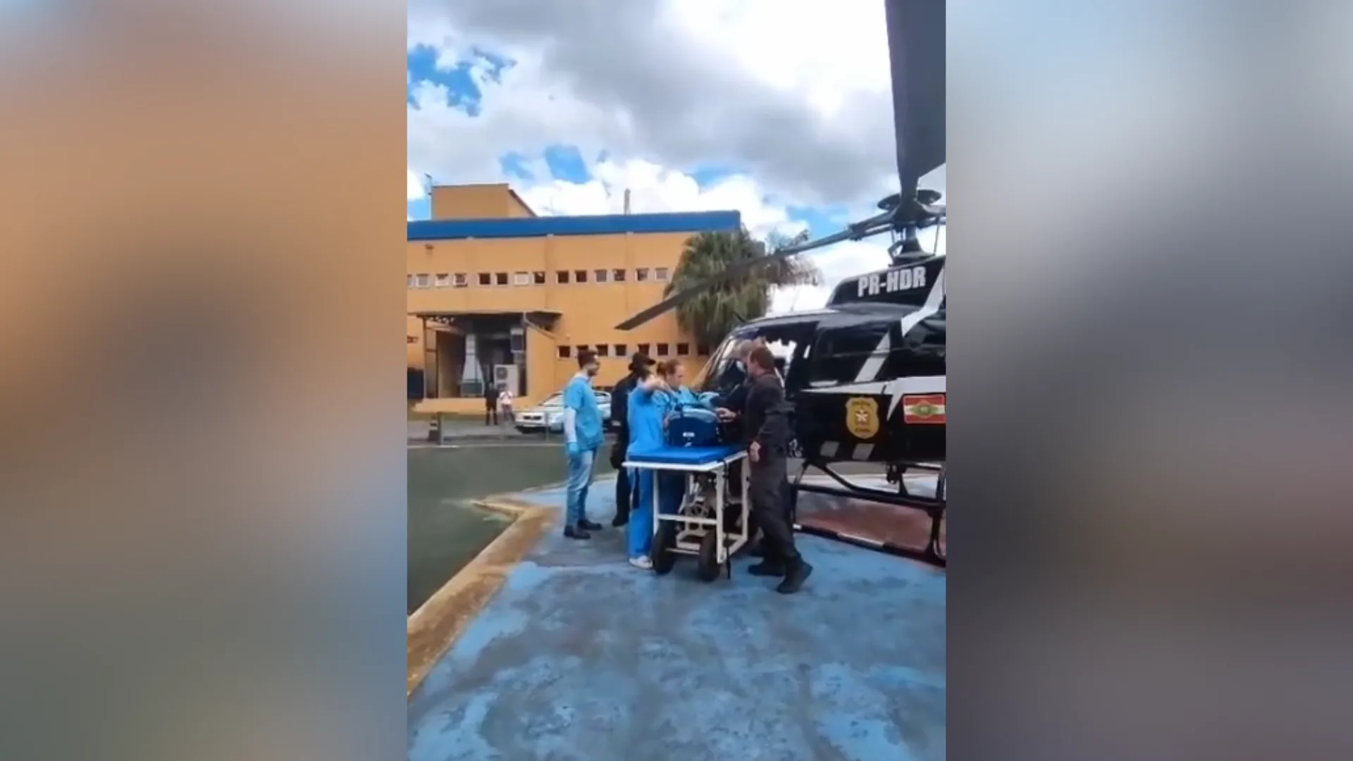 Bebê de 6 dias é levado por helicóptero para cirurgia urgente em SC | Foto: Saer/Divulgação