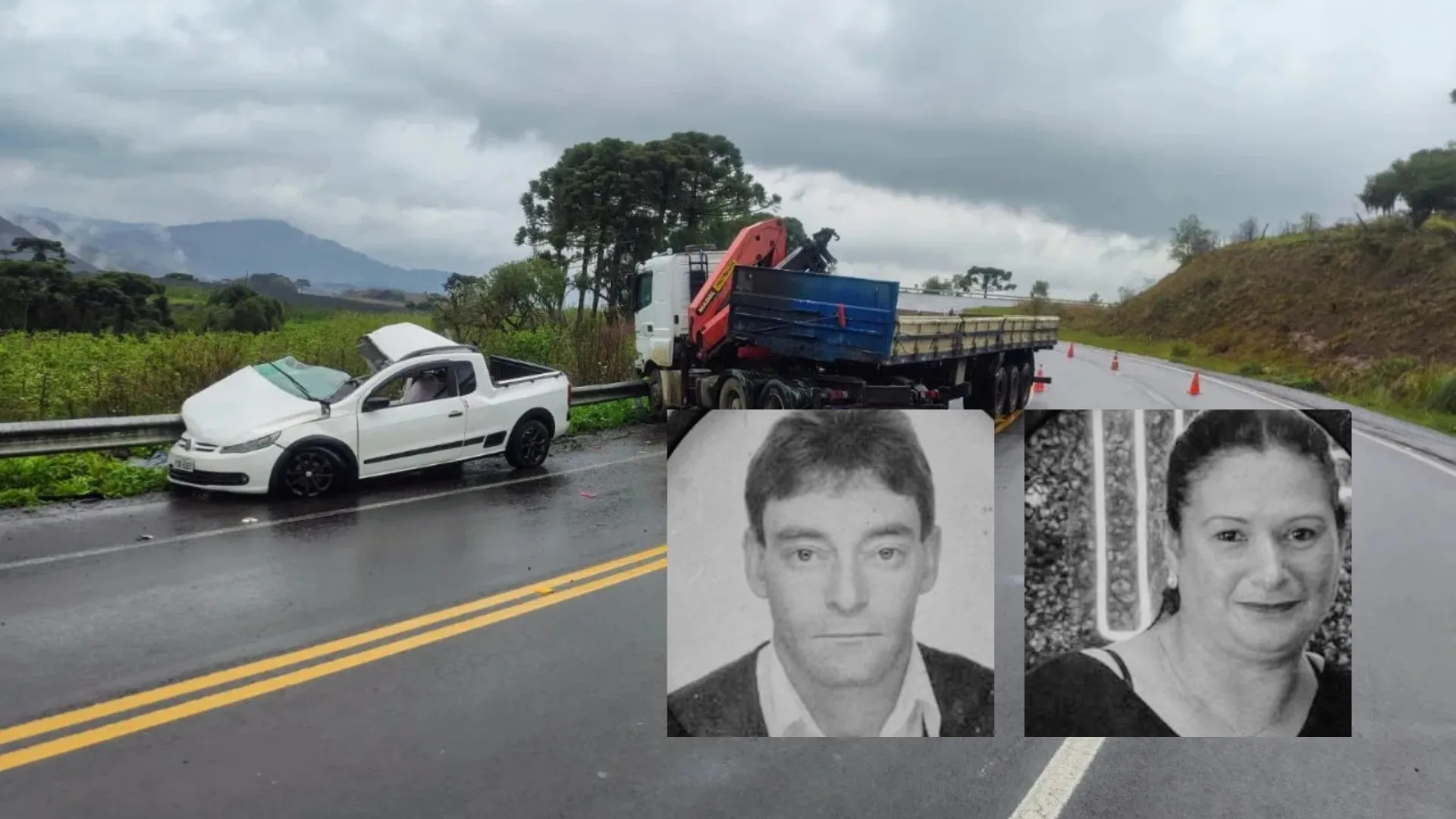 Quem era o casal que morreu em grave acidente em SC | Imagem: Divulgação Funerária São Pedro 