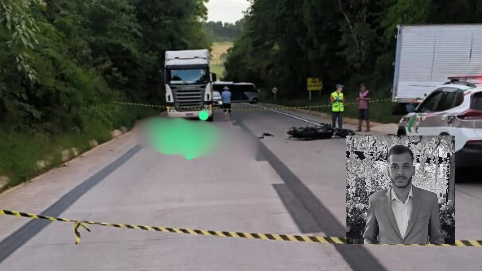 Jovem de 20 anos morre em acidente entre moto e caminhão na SC-160 – Imagem: reprodução Jovem de 20 anos morre em acidente entre moto e caminhão na SC-160 – Imagem: reprodução