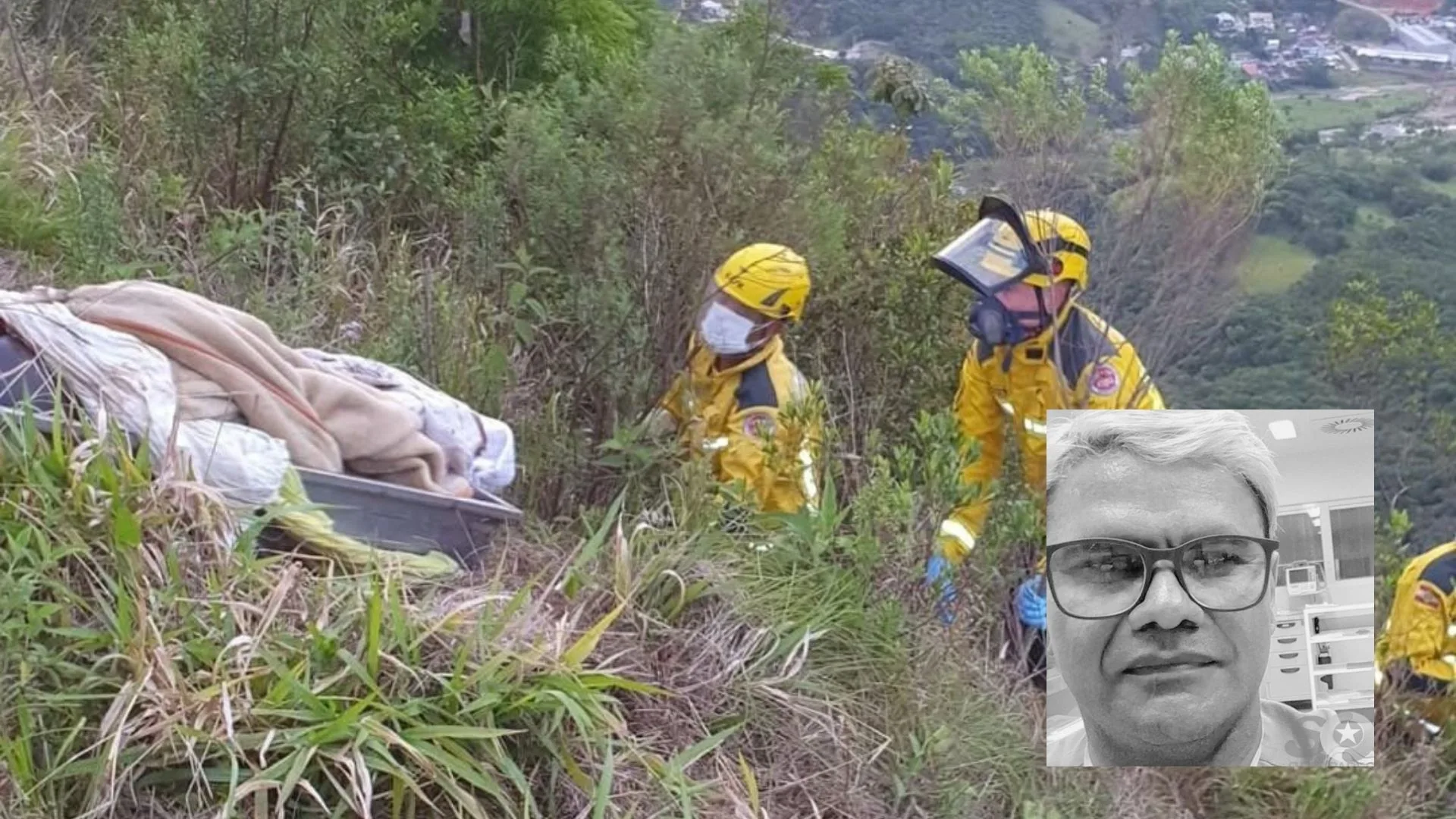 Corpo de homem desaparecido em SC é encontrado carbonizado em área de mata | Foto: CBMSC/SOS Desaparecidos/Reprodução