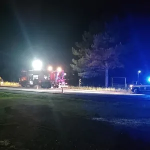 Carreta com toras de madeira pega fogo na BR-282 em Lages