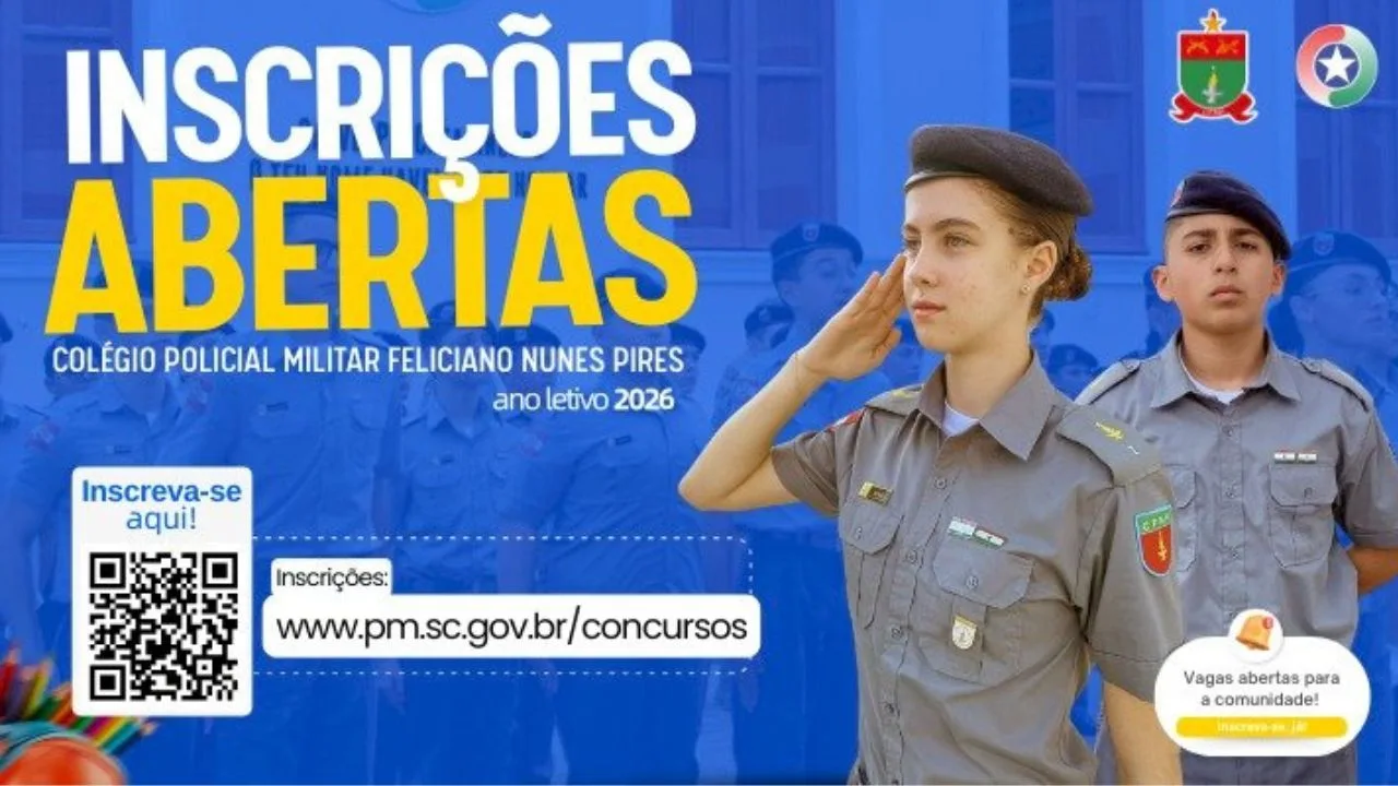 Colégio Policial Militar de Lages abre inscrições para processo seletivo 2026 | Divulgação Colégio Policial Militar de Lages abre inscrições para processo seletivo 2026 | Divulgação