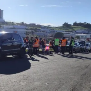 Entregadores da Shopee entram em greve em cidade de SC | Imagem: Gionei Argenta/ClicRDC/Reprodução