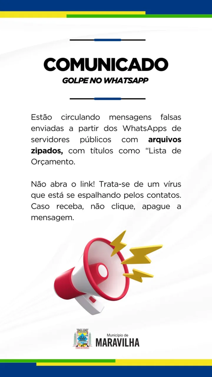 Golpe de WhatsApp enviado por 'servidores públicos' espalha vírus em SC