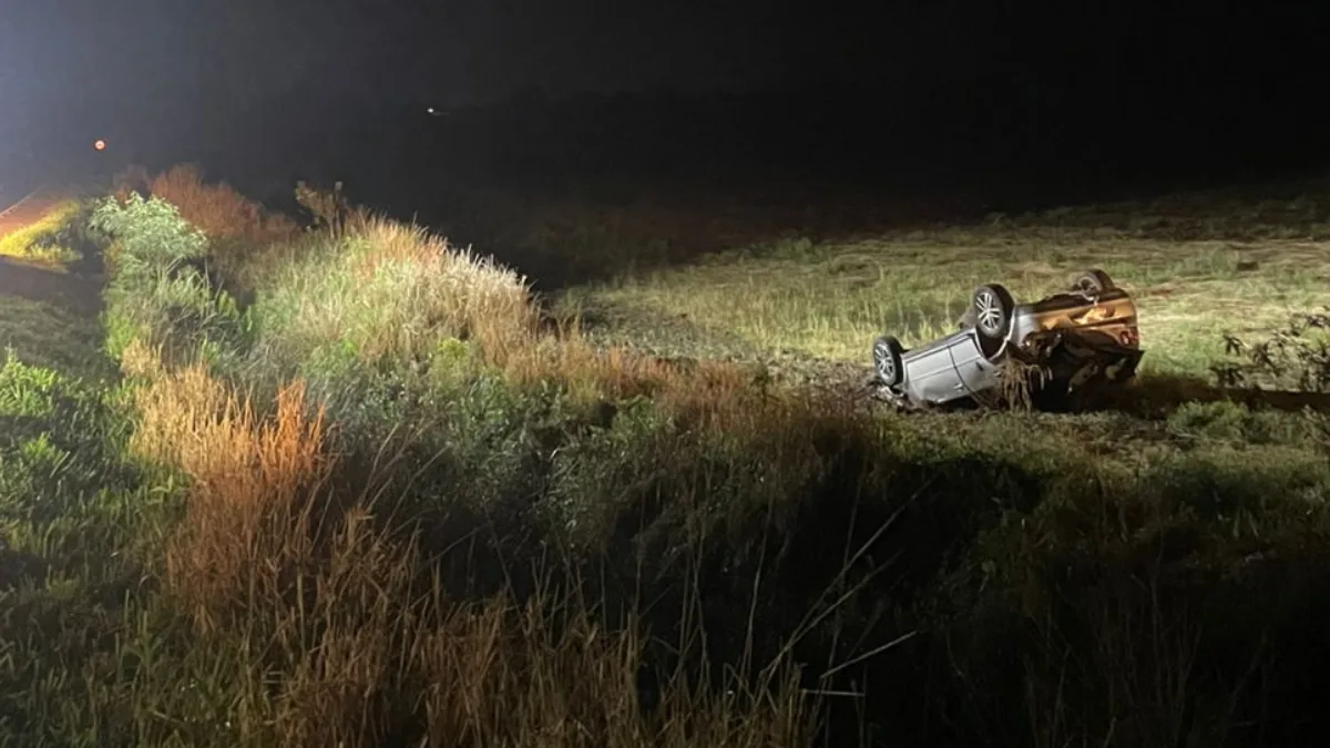 Grave acidente deixa jovem ferido após capotamento na SC-480 | Imagem: Corpo de Bombeiros de SC