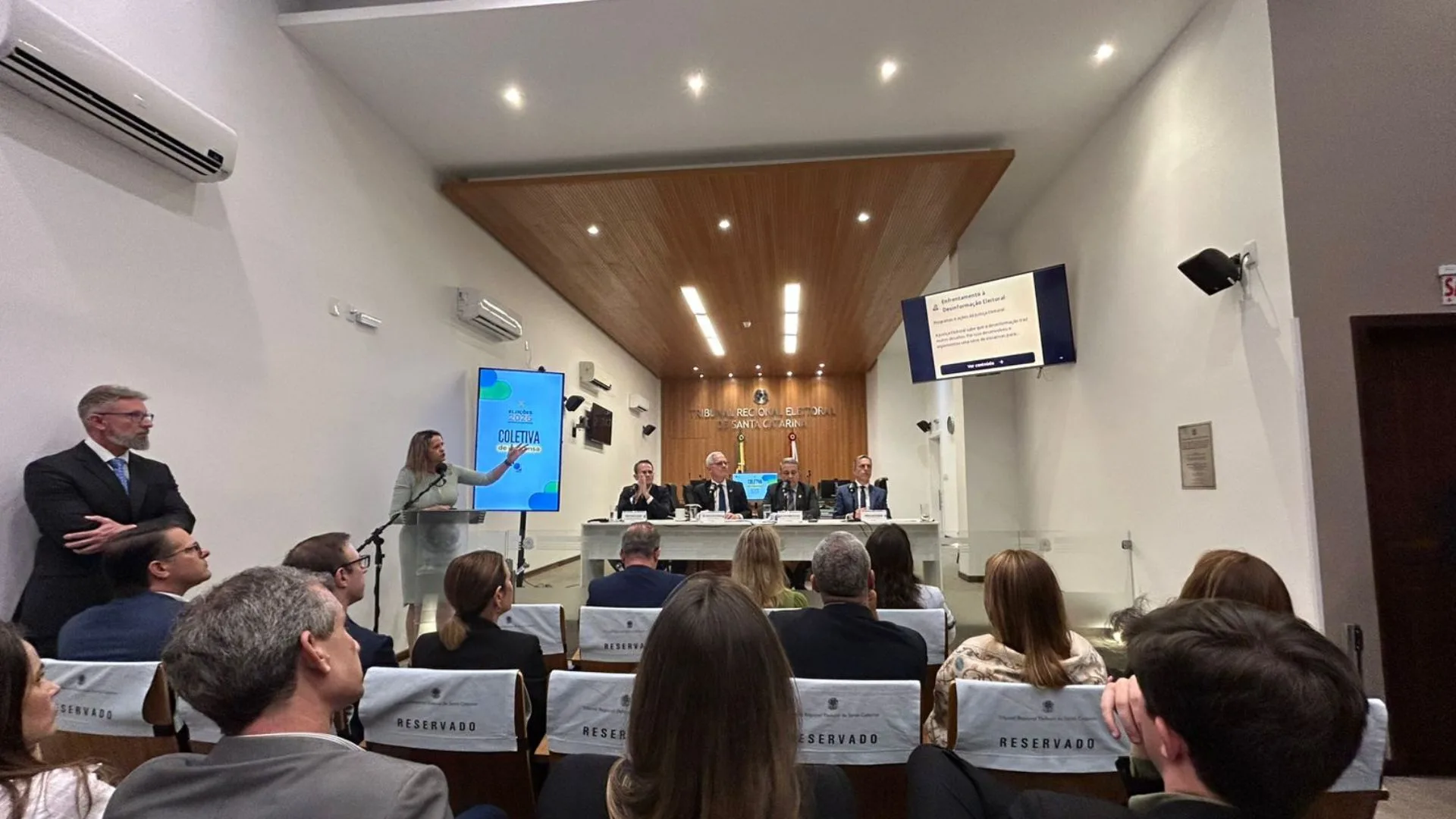 TRE-SC anuncia ações contra fake news e revela logística para as eleições | Foto: Pedro Corrêa / SCC10 