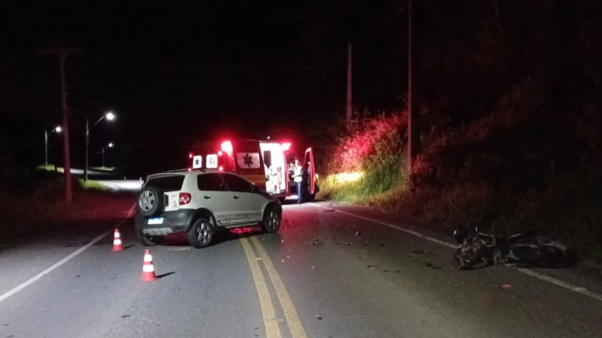 Motociclista perde a perna e morre em acidente em rodovia de SC | Foto: CBMSC/Reprodução