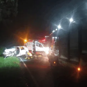 Motorista fica gravemente ferido em colisão frontal na SC-480 em SC | Imagem: Corpo de Bombeiros de SC