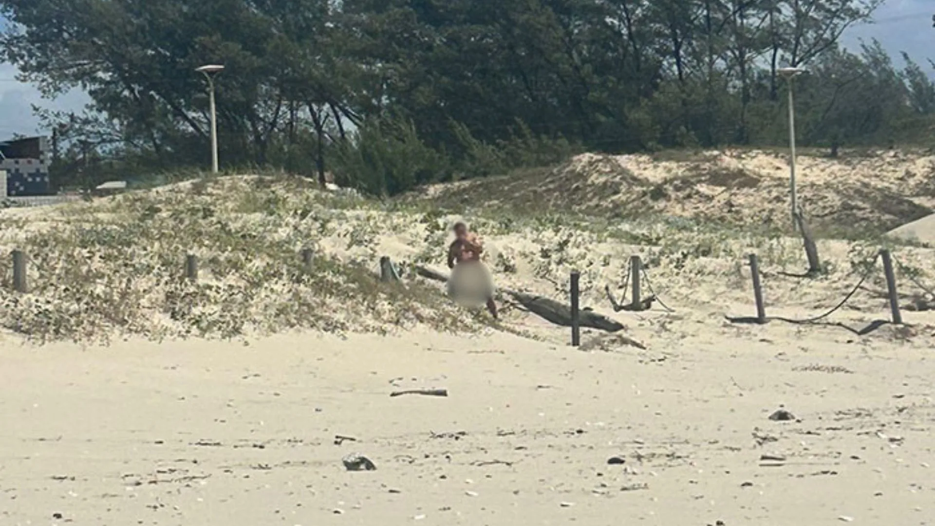 Mulheres flagram homem cometendo atos obscenos em praia de SC | Foto: Agora Laguna/Reprodução