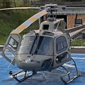 Helicóptero do litoral garante retorno temporário dos serviços do Águia 4 na Serra