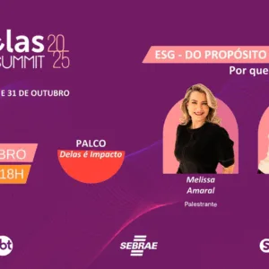 Melissa Amaral fala sobre ESG no Delas Summit 2025, evento parceiro do SCC SBT. | Foto: SCC SBT