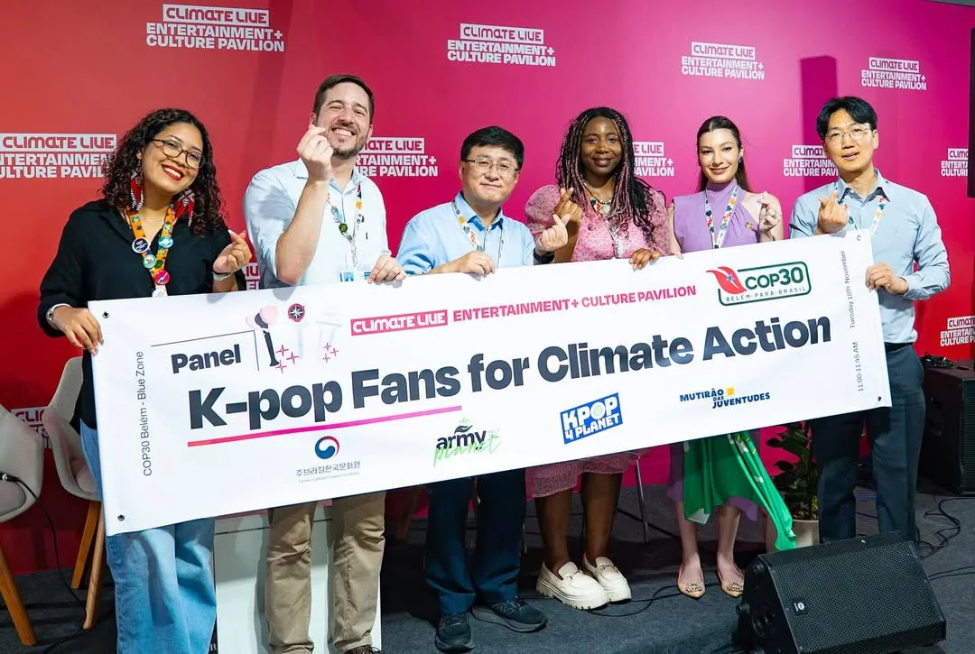 Na COP30, fãs de K-pop e ativistas debatem pautas climáticas e o poder da arte | Foto: Reprodução/Instagram (/@army_htp
@siddiqui_media)