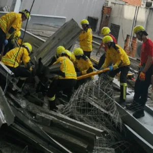 Como estão as outras quatro vítimas do desabamento de obra em Blumenau | Imagem: Corpo de Bombeiros de SC