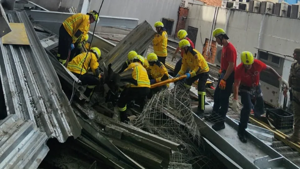 Como estão as outras quatro vítimas do desabamento de obra em Blumenau | Imagem: Corpo de Bombeiros de SC