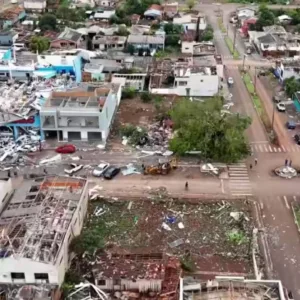 Vídeo mostra Rio Bonito do Iguaçu antes e depois da passagem do tornado - Imagem: massa/ reprodução