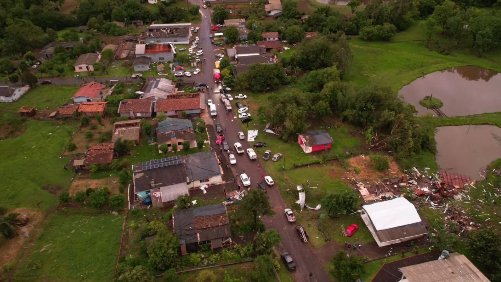 Proteção e Defesa Civil confirmam passagem de três tornados no Oeste de SC – Imagem:  Coordenadoria Regional da Defesa Civil/Dionísio Cerqueira