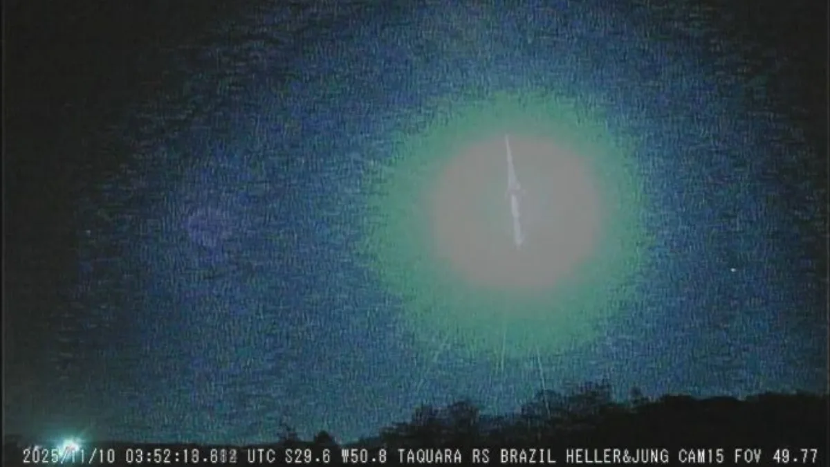 VÍDEO: meteoro de grande intensidade provoca explosão luminosa na divisa entre RS e SC |Imagem: Observatório Heller & Jung