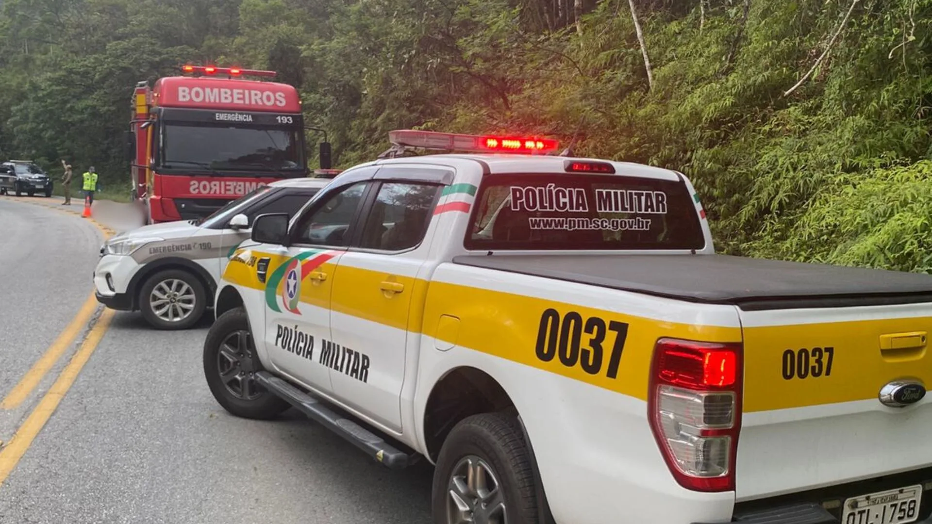 Dois homens morrem em grave acidente na SC-108 | Foto: divulgação / CBMSC  