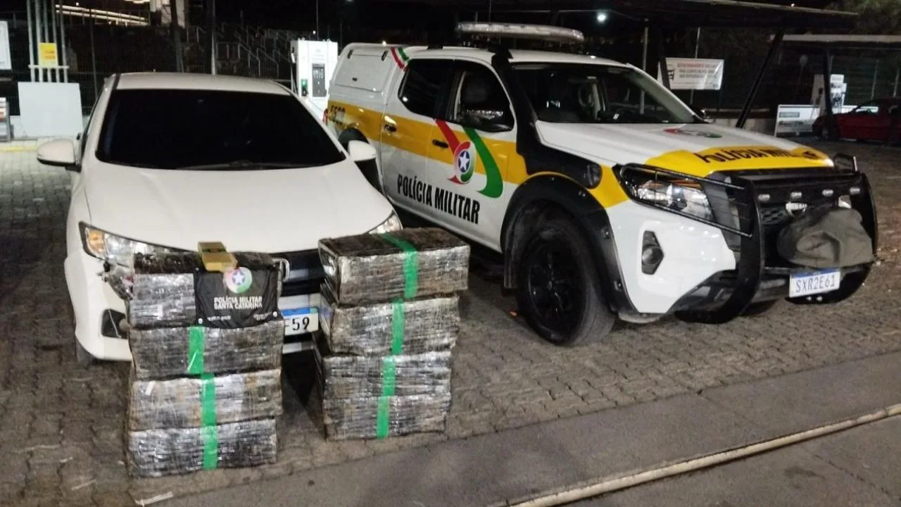 Polícia Militar Rodoviária apreende 216kg de maconha na BR-282 em Lages