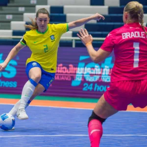 Primeira Copa do Mundo Feminina de Futsal Débora Vanin é destaque da Seleção Brasileira;.| Foto: Divulgação / CBF
