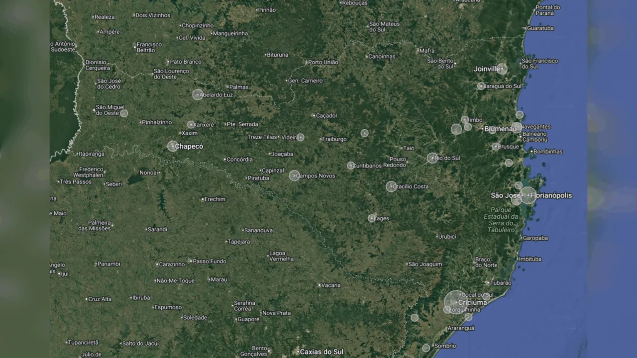 Feminicídios cidades SC