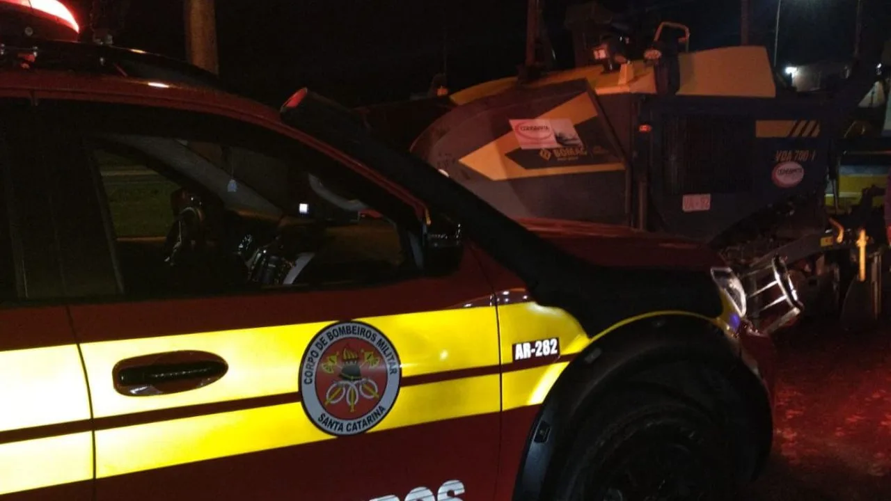 Jovem morre em acidente com máquina de asfalto em São Cristóvão do Sul | Foto: CBM