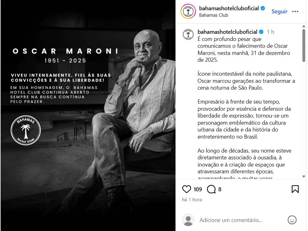 Morre o empresário Oscar Maroni